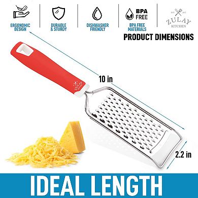 Zulay Kitchen Professional Stainless Steel Flat Handheld Cheese Grater
