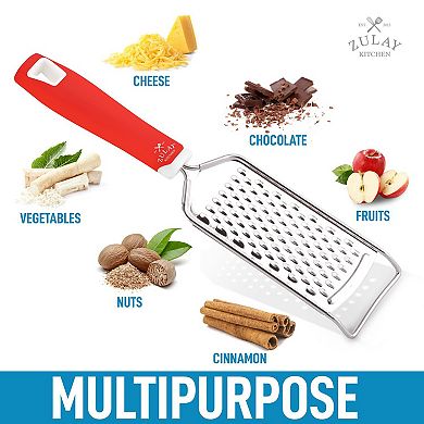 Zulay Kitchen Professional Stainless Steel Flat Handheld Cheese Grater