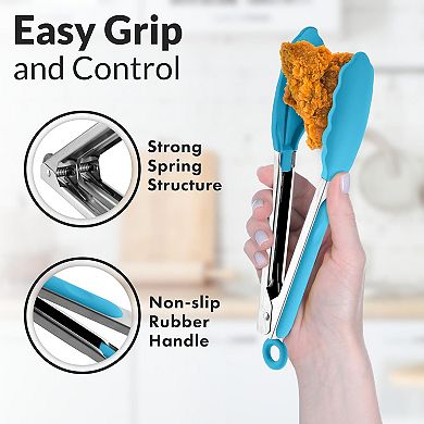 Zulay Kitchen Tongs With Silicone Tips and Lock Mechanism