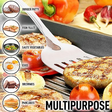 Zulay Kitchen Slotted Turner Metal Spatula