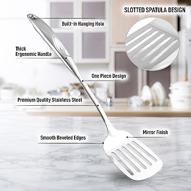 Zulay Kitchen Slotted Turner Metal Spatula