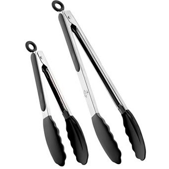 Zulay Kitchen Stainless Steel Tongs Set