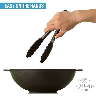 Zulay Kitchen Stainless Steel Tongs Set