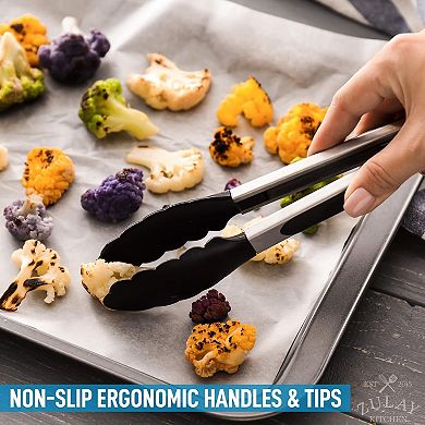 Zulay Kitchen Stainless Steel Tongs Set