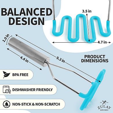 Zulay Kitchen Non-Scratch Potato Masher Kitchen Tool
