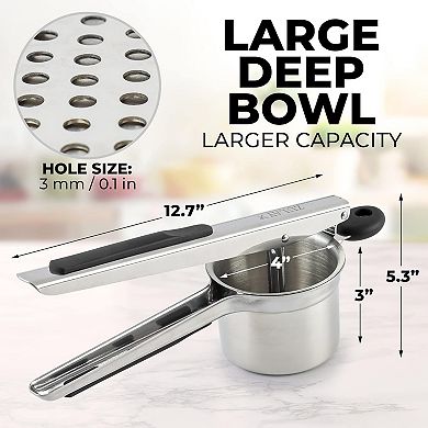Zulay Premium Potato Ricer - Large Potato Masher Press