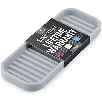 Zulay Silicone Sponge Holder Sink Organizer Tray - Flexible Multipurpose Kitchen Soap Sponge Holder