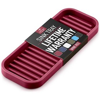 Zulay Silicone Sponge Holder Sink Organizer Tray - Flexible Multipurpose Kitchen Soap Sponge Holder