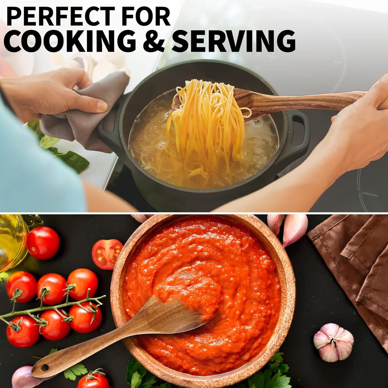 Zulay Kitchen Teak Cooking Spoon - Thumbnail 5