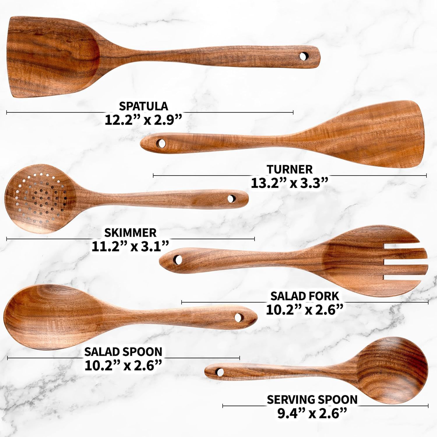 Zulay Kitchen Teak Cooking Spoon - Thumbnail 2
