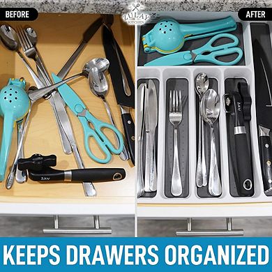 Zulay Kitchen Silverware Organizer Tray