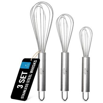 Zulay Kitchen Stainless Steel Whisk - Set of 3