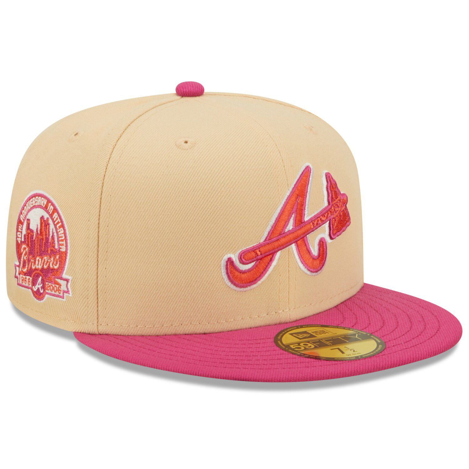 Men's New Era Black/Pink Atlanta Braves 150th Anniversary Passion 59FIFTY  Fitted Hat