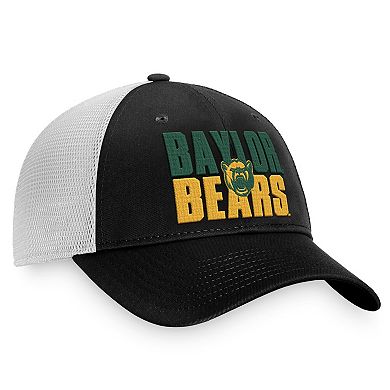 Men's Top of the World Black/White Baylor Bears Stockpile Trucker Snapback Hat