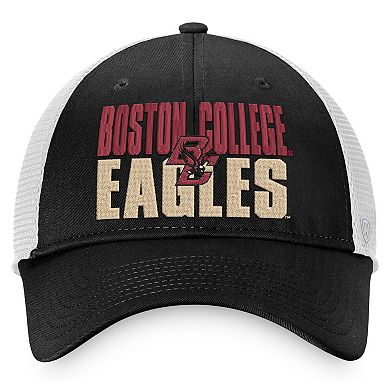 Men's Top of the World Black/White Boston College Eagles Stockpile Trucker Snapback Hat