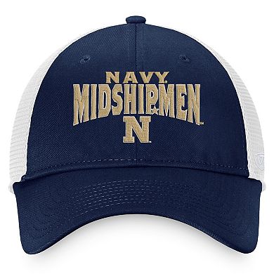 Men's Top of the World Navy/White Navy Midshipmen Breakout Trucker Snapback Hat