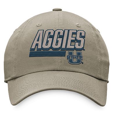 Men's Top of the World Khaki Utah State Aggies Slice Adjustable Hat