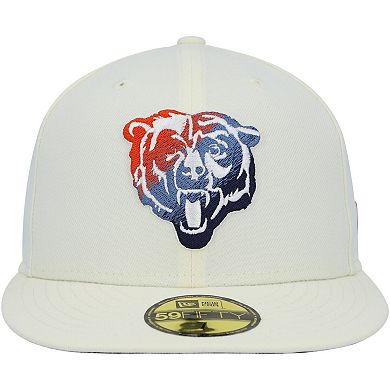 Men's New Era Cream Chicago Bears Chrome Dim 59FIFTY Fitted Hat