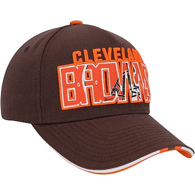 Youth Brown Cleveland Browns On Trend Precurved A-Frame Snapback Hat
