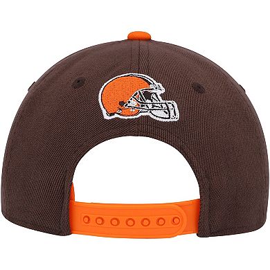 Youth Brown Cleveland Browns On Trend Precurved A-Frame Snapback Hat