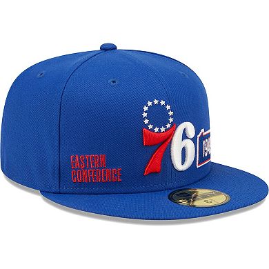 Men's New Era Royal Philadelphia 76ers Fall 22 Identity 59FIFTY Fitted Hat