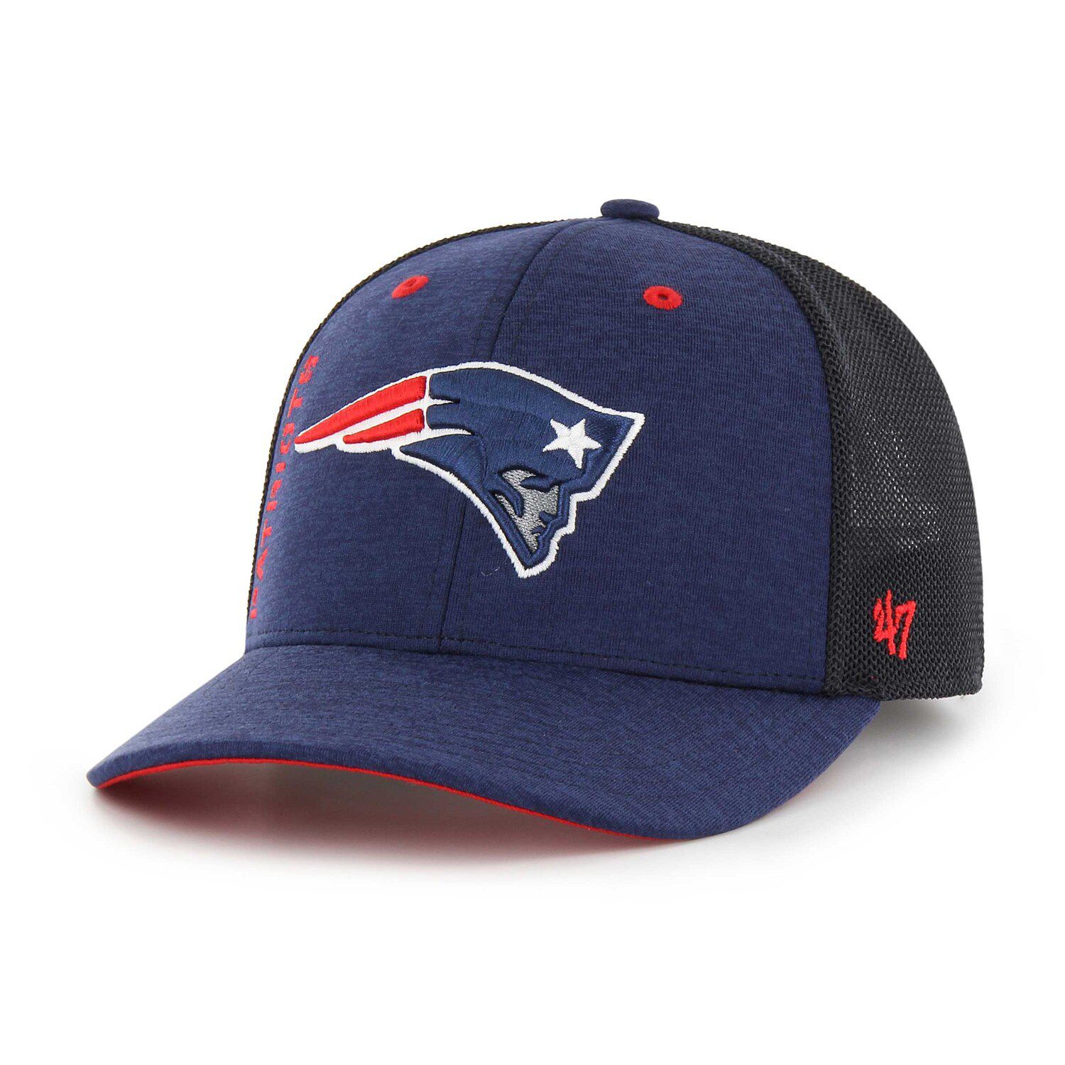 Men's New Era Graphite/Navy New England Patriots 2021 NFL Draft Trucker  39THIRTY Flex Hat