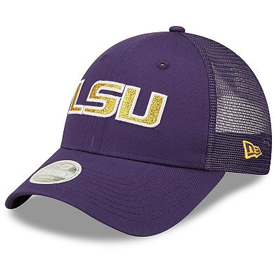 Women's New Era Purple LSU Tigers 9FORTY Logo Spark Trucker Snapback Hat