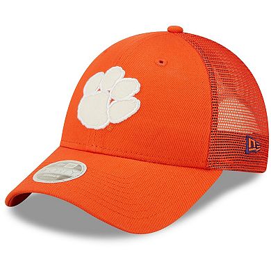 Women's New Era Orange Clemson Tigers 9FORTY Logo Spark Trucker Snapback Hat