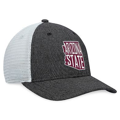 Men's Top of the World Charcoal/White Arizona State Sun Devils Townhall Trucker Snapback Hat