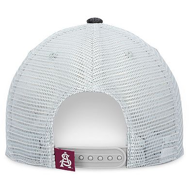 Men's Top of the World Charcoal/White Arizona State Sun Devils Townhall Trucker Snapback Hat