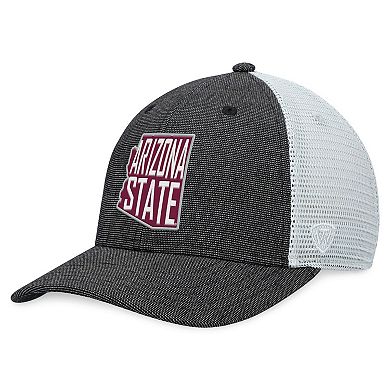Men's Top of the World Charcoal/White Arizona State Sun Devils Townhall Trucker Snapback Hat
