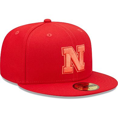 Men's New Era Scarlet Nebraska Huskers Bright Undervisor 59FIFTY Fitted Hat