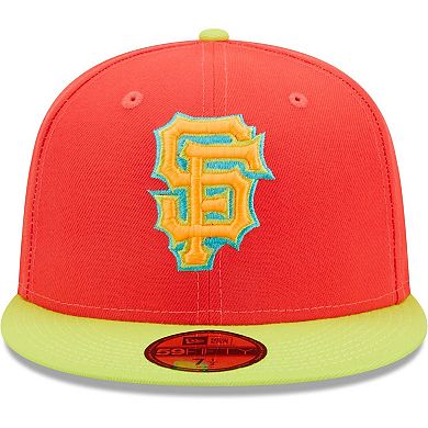 Men's New Era Red/Neon Green San Francisco Giants Lava Highlighter Combo 59FIFTY Fitted Hat