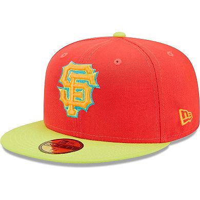 Men's New Era Red/Neon Green San Francisco Giants Lava Highlighter Combo 59FIFTY Fitted Hat