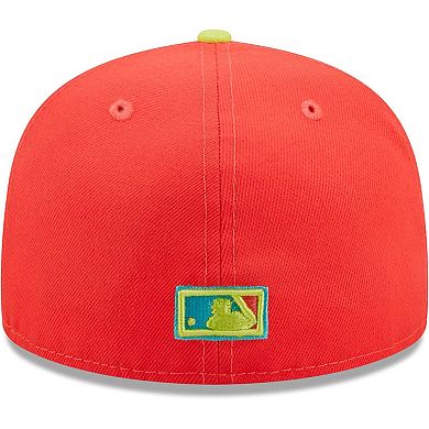 Men's New Era Red/Neon Green San Francisco Giants Lava Highlighter Combo 59FIFTY Fitted Hat