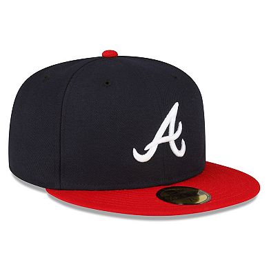 Men's New Era Navy/Red Atlanta Braves Authentic Collection Replica ...