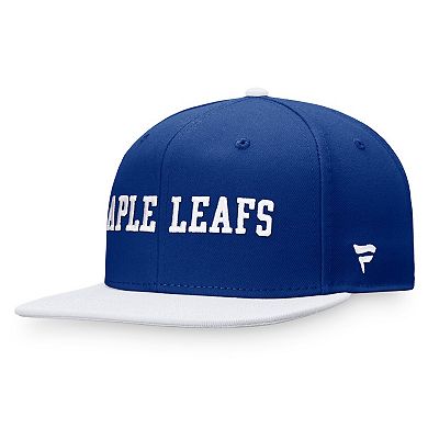 Men's Fanatics Branded Blue/White Toronto Maple Leafs Iconic Color Blocked Snapback Hat
