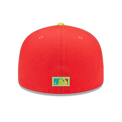 Men's New Era Red/Neon Green Washington Nationals 2008 Inaugural Season Lava Highlighter Combo 59FIFTY Fitted Hat