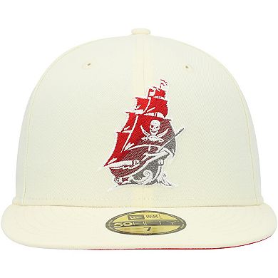 Men's New Era Cream Tampa Bay Buccaneers Chrome Color Dim 59FIFTY Fitted Hat
