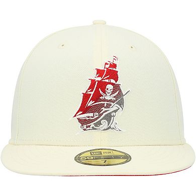 Men's New Era Cream Tampa Bay Buccaneers Chrome Dim 59FIFTY Fitted Hat