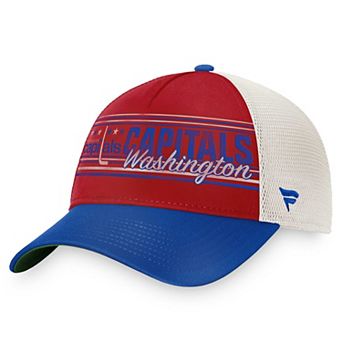 Men's Fanatics Branded Red/Royal Washington Capitals True Classic Retro Trucker Snapback Hat