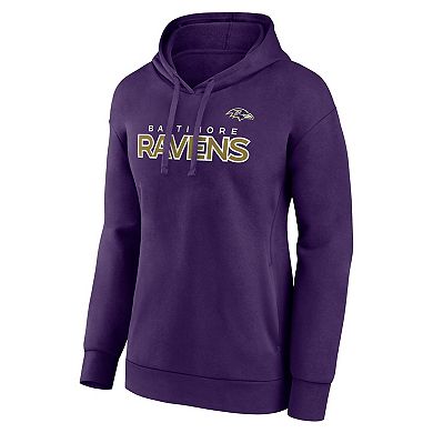 Women's Fanatics Purple Baltimore Ravens Iconic Cotton Fleece Checklist Pullover Hoodie