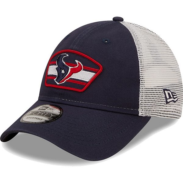 Men's New Era Navy/White Houston Texans Logo Patch Trucker 9FORTY