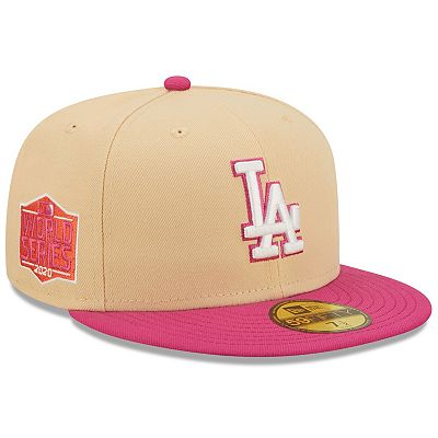 Men s New Era Orange Pink Los Angeles Dodgers 2020 World Series Mango Passion 59FIFTY Fitted Hat