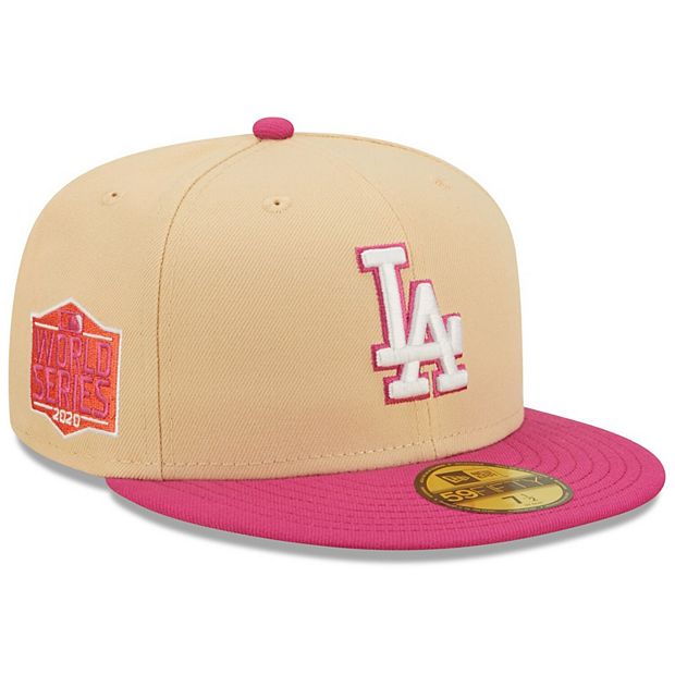 Men's Los Angeles Dodgers New Era Pink 2020 World Series Red Undervisor  59FIFTY Fitted Hat