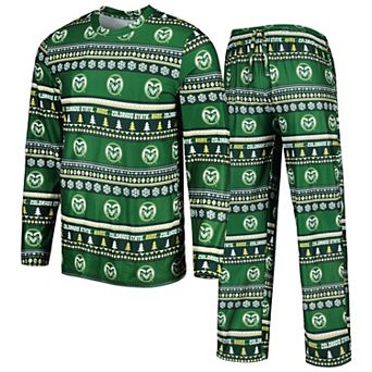 Men's Concepts Sport Green Colorado State Rams Swivel Long Sleeve T-Shirt & Pants Sleep Set