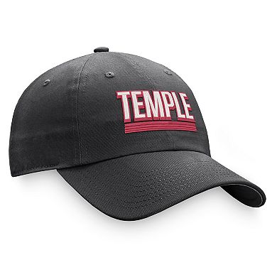 Men's Top of the World Charcoal Temple Owls Slice Adjustable Hat