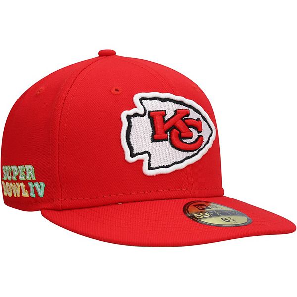 : New Era Men's Red Kansas City Chiefs Super Bowl IV Citrus Pop  59FIFTY Fitted Hat : Sports & Outdoors