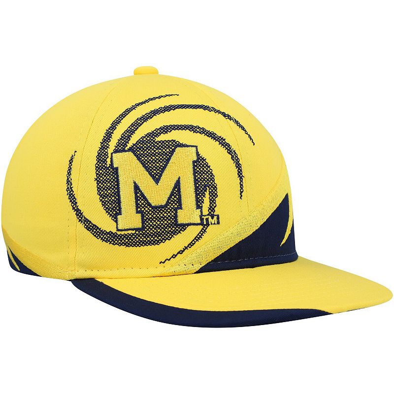 Youth Mitchell & Ness Maize/Navy Michigan Wolverines Spiral Snapback Hat, G