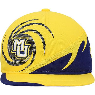 Youth Mitchell & Ness Gold/Blue Marquette Golden Eagles Spiral Snapback Hat